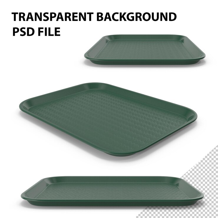 PSD plastic fast food tray green