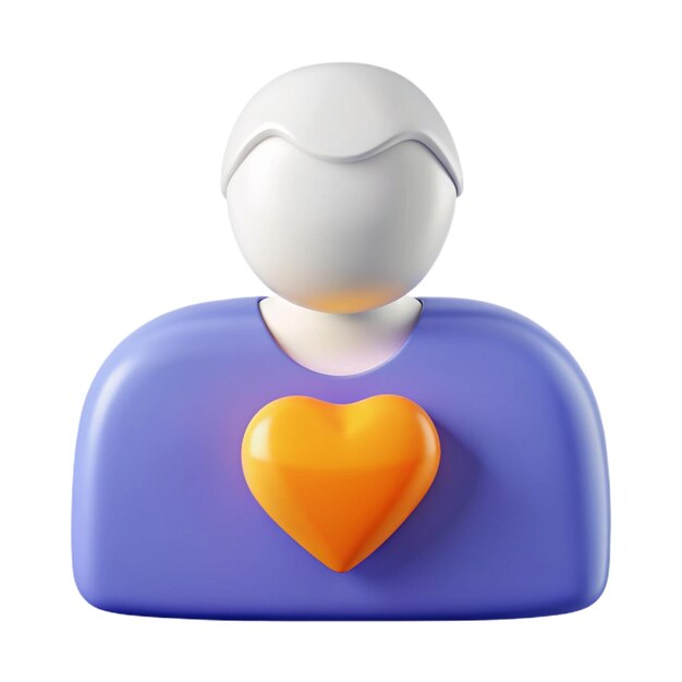 a plastic figure with a heart on it and a yellow heart on the top