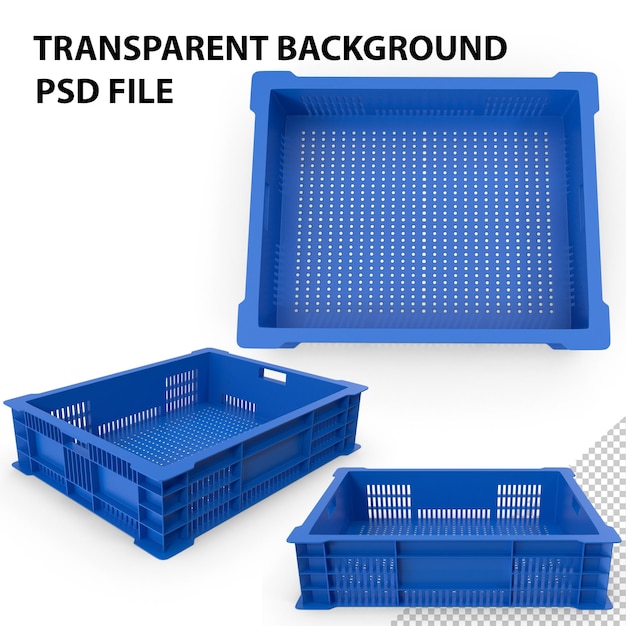 PSD plastic fish crate png