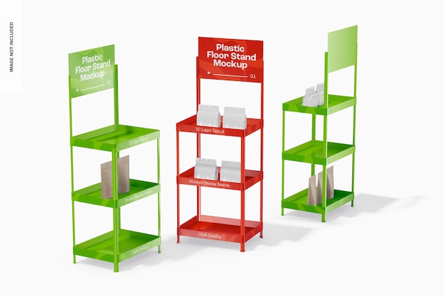 PSD plastic floor stands mockup