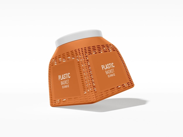 Plastic food basket packaging mockup