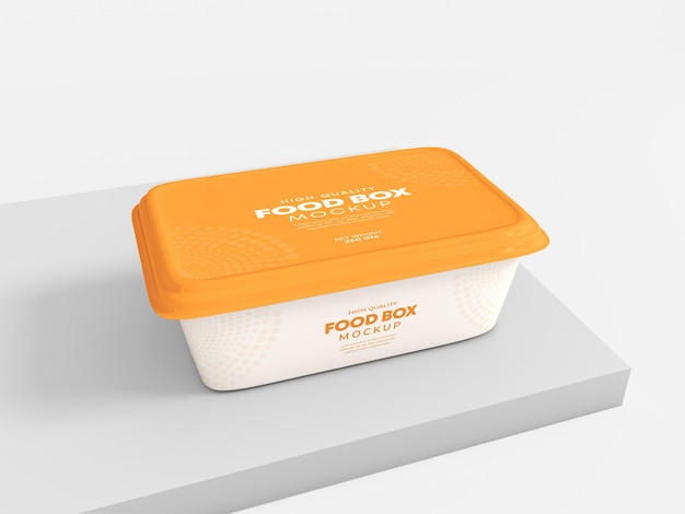 Plastic Food Box Packaging  Mockup