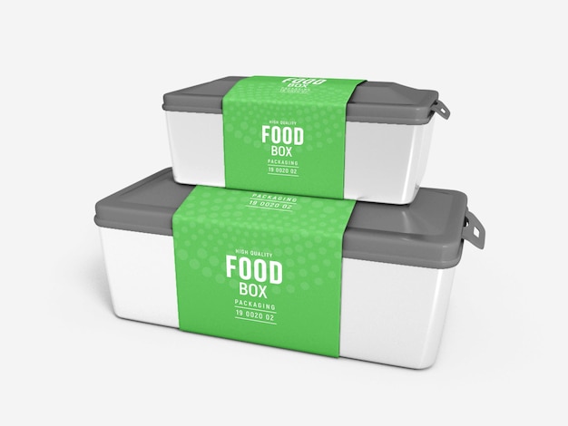 Plastic Food Box Packaging Mockup