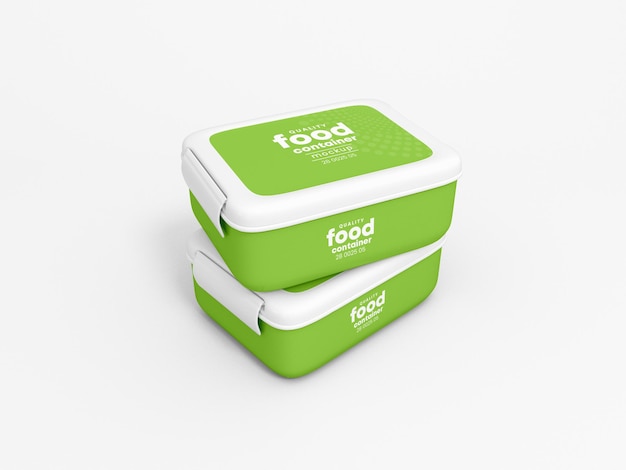 PSD plastic food container box packaging mockup