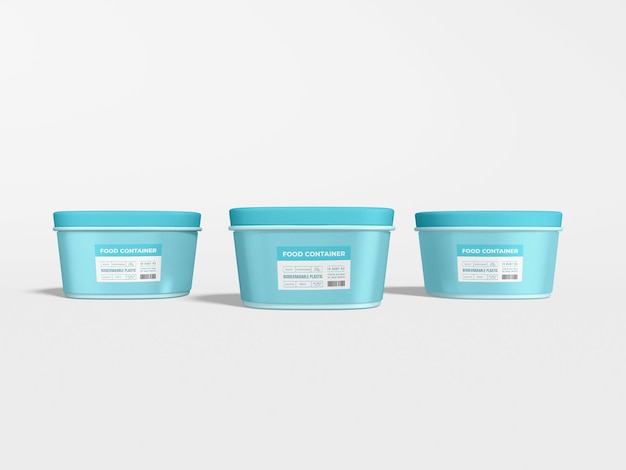 PSD plastic food container box packaging mockup