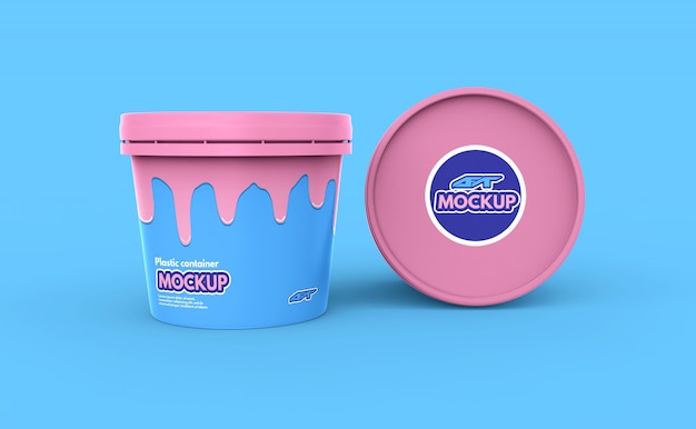 Plastic food container mockup