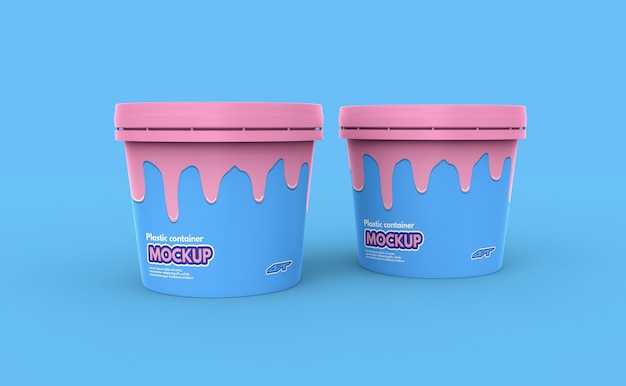 Mockup contenitore di plastica per alimenti