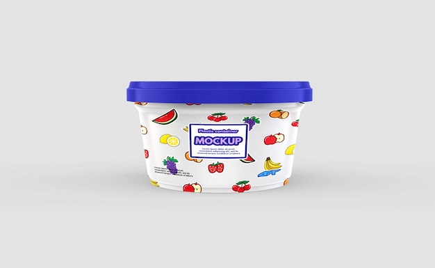 PSD plastic food container mockup