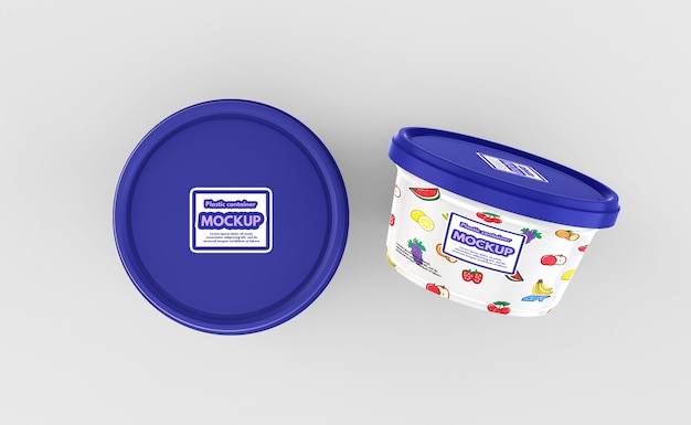 Mockup contenitore di plastica per alimenti