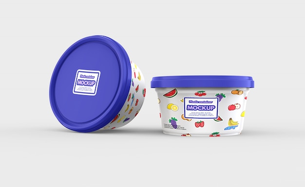 PSD plastic food container mockup