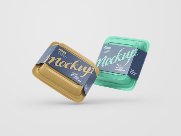 Plastic food container mockup