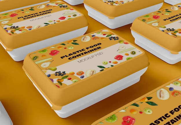 PSD plastic food container mockup