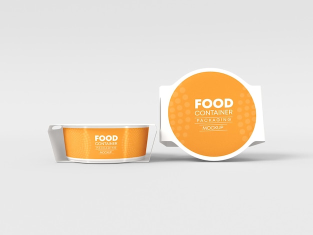 Mockup di imballaggio per contenitori per alimenti in plastica