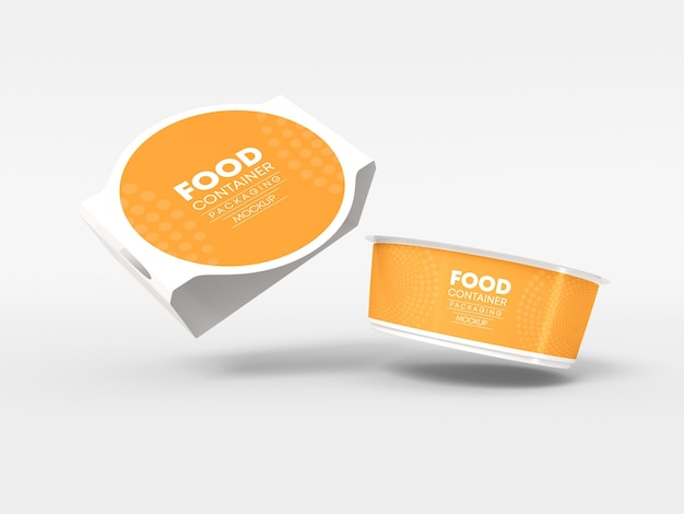 PSD plastic food container packaging mockup