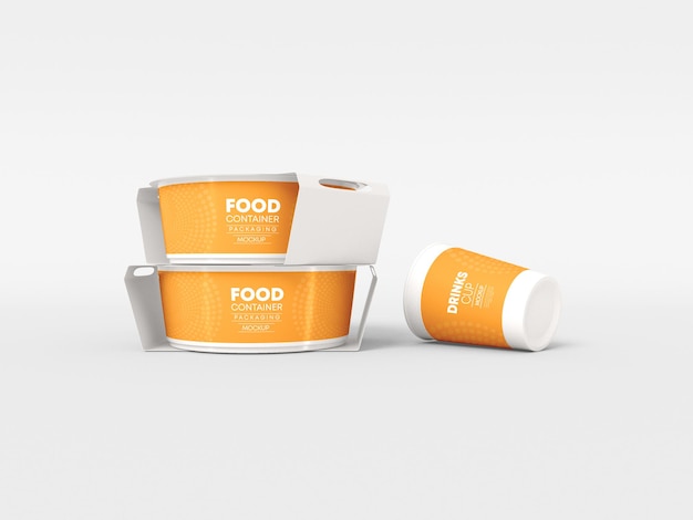 Mockup di imballaggio per contenitori per alimenti in plastica