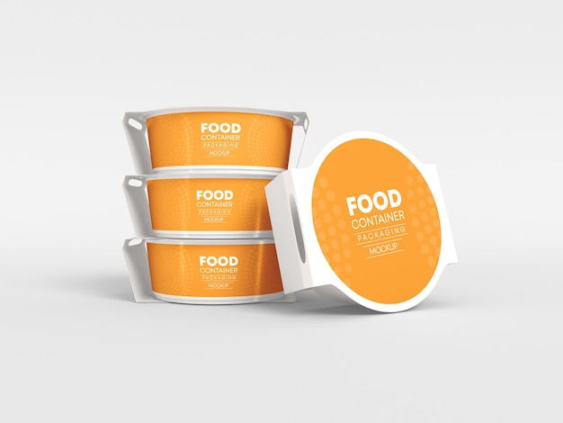 Mockup di imballaggio per contenitori per alimenti in plastica