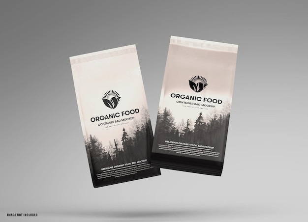 Plastic food packaging pouch bag mockup