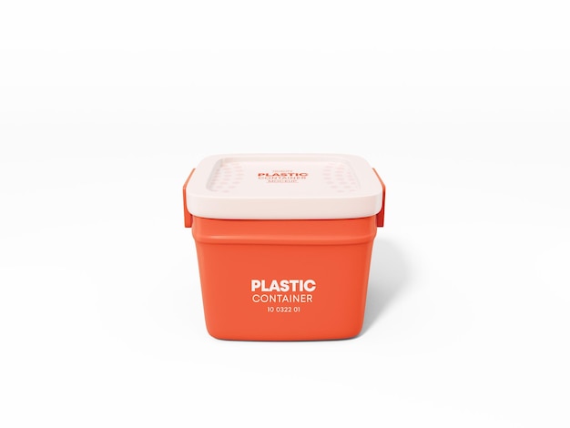 プラスチック製食品保存容器のブランディングモックアップ