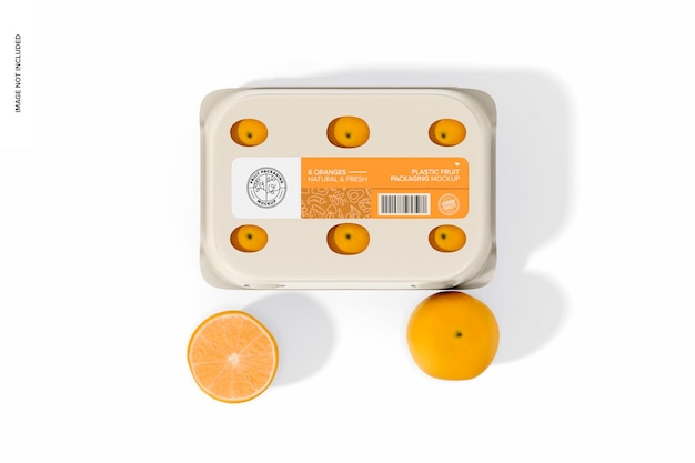 Plastic Fruit Packaging Mockup Top View