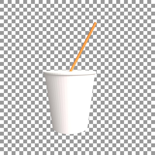 PSD plastic glass for drink juice with a straw