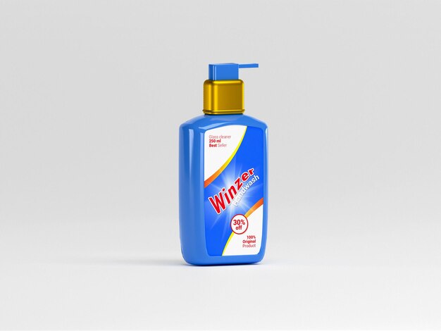 Plastic hand wash pump bottle mockup