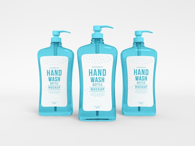 plastic hand wash pump bottle mockup
