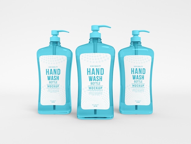 Plastic hand wash pump bottle mockup