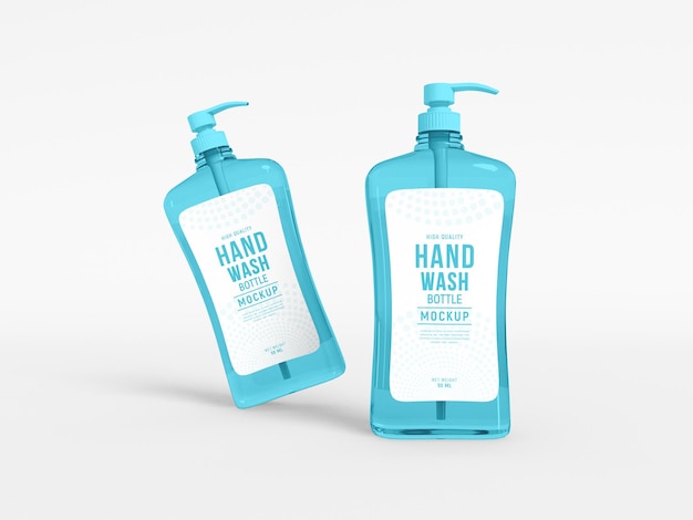 plastic hand wash pump bottle mockup