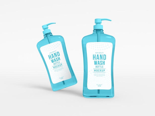 Plastic Hand Wash Pump Bottle Mockup