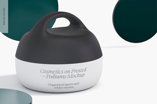 plastic hydrating cream jar mockup, left view