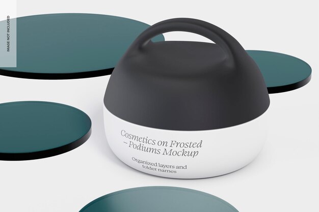 plastic hydrating cream jar mockup, perspective