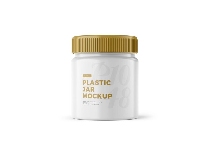 PSD plastic jar mockup for product display