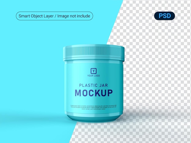 Мокап пластиковой банки_protien jar mockup