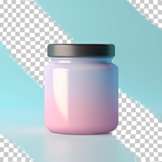 PSD plastic jar with cap shown on transparent background