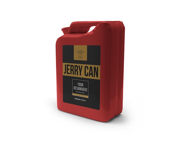 Plastic jerry can mockup template isolated