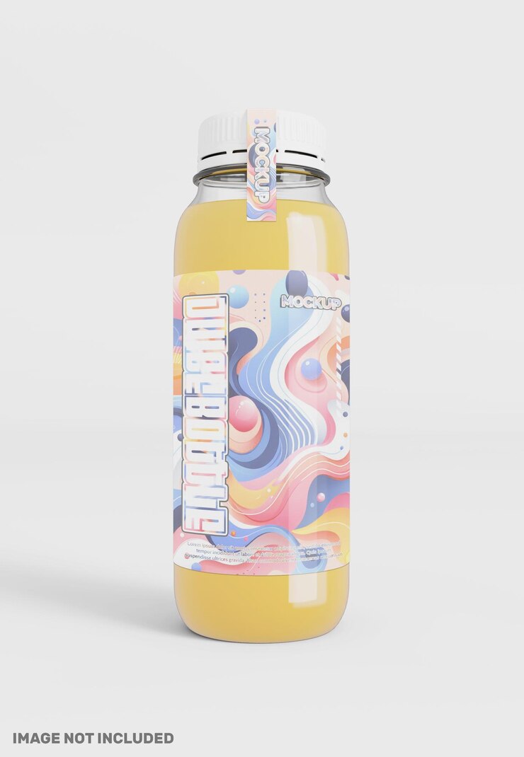 PSD plastic juice bottle mockup