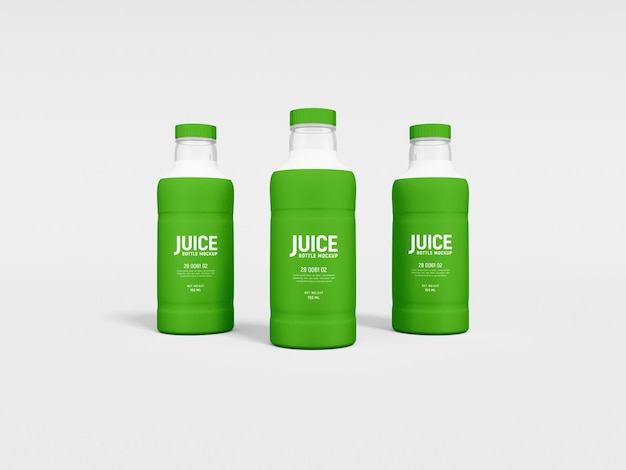 Plastic juice bottle packaging mockup