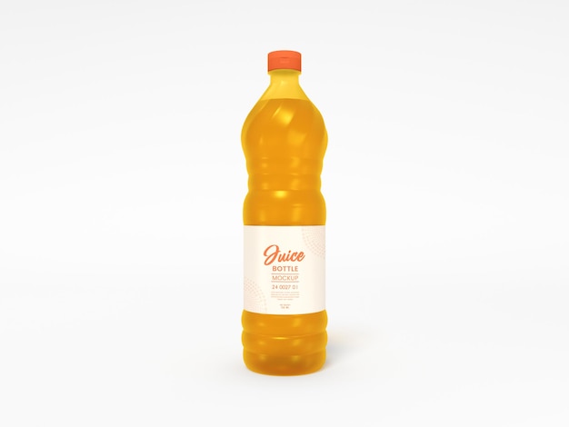 Plastic juice bottle packaging mockup