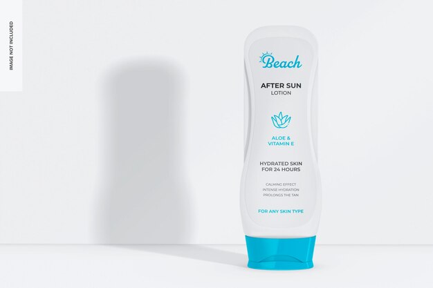 Plastic large sunscreen bottle mockup front view