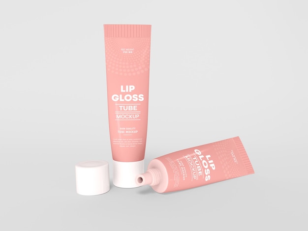 Plastic lip gloss tube mockup