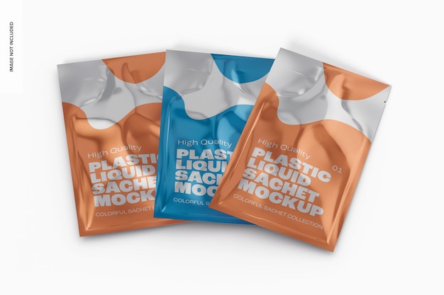 Plastic Liquid Sachet Set Mockup
