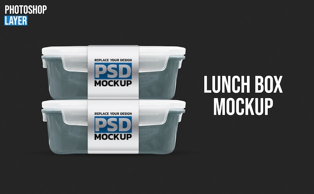 PSD plastic lunch boxes mockup