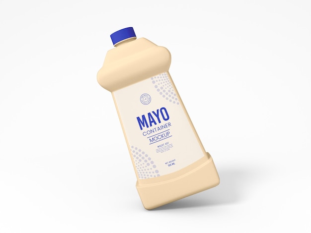 Plastic mayonnaise bottle packaging mockup