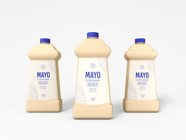 plastic mayonnaise bottle packaging mockup