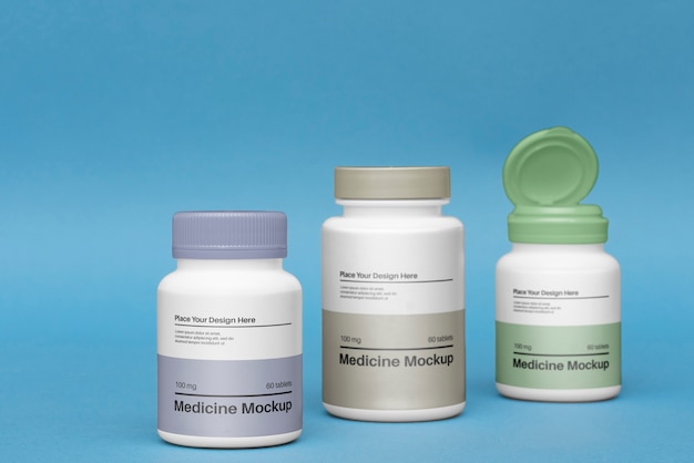 PSD plastic medicijnfles mock-up ontwerp