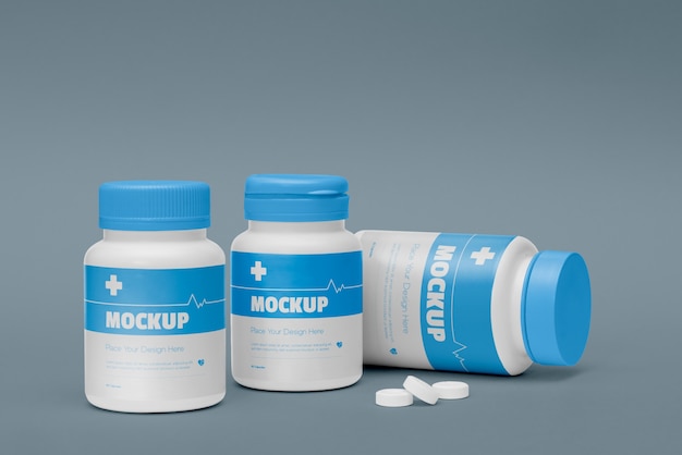 PSD plastic medicijnfles mock-up ontwerp