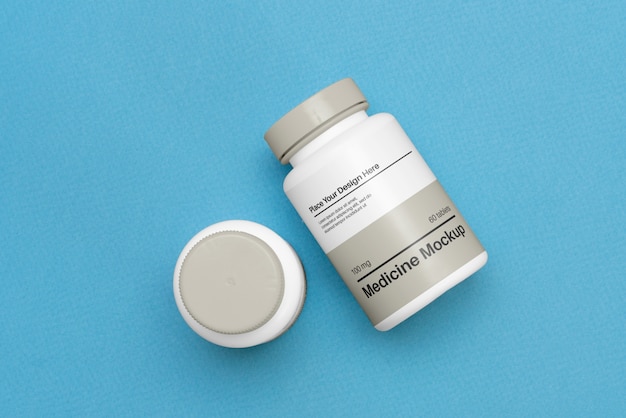 Plastic medicine bottle mock-up design