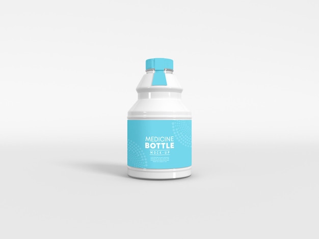 Mockup di bottiglia di medicina di plastica