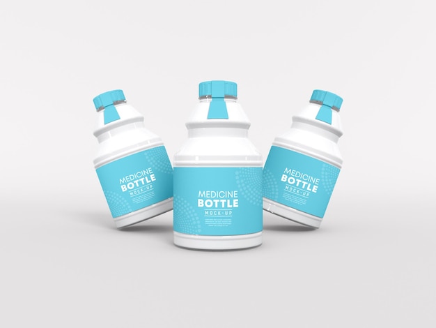 プラスチック製の薬瓶のモックアップ