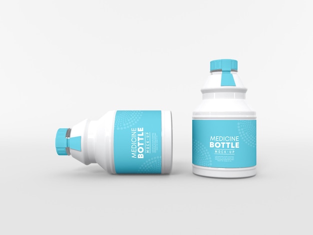 Plastic medicine bottle mockup